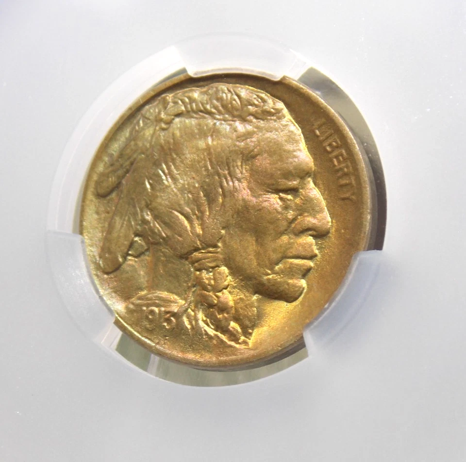 1913 "P" Indian Head BUFFALO Nickel *TYPE 1* 5c CACG MS67 CAC #341 Gem BU ECC&C - Image 4 of 4