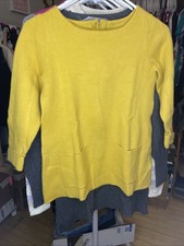 Women s Cynthia Rowley Mustard Sweater 3/4 Length Sleeve With Pockets Size XS