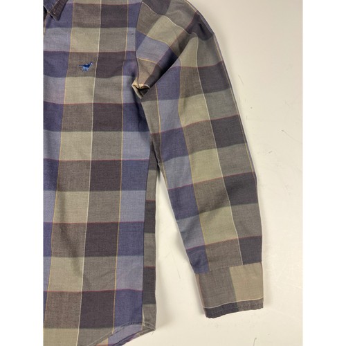 Camisa vintage Wrangler a cuadros manga larga abotonada juvenil XXL 18 vaquero occidental - Imagen 7 de 11