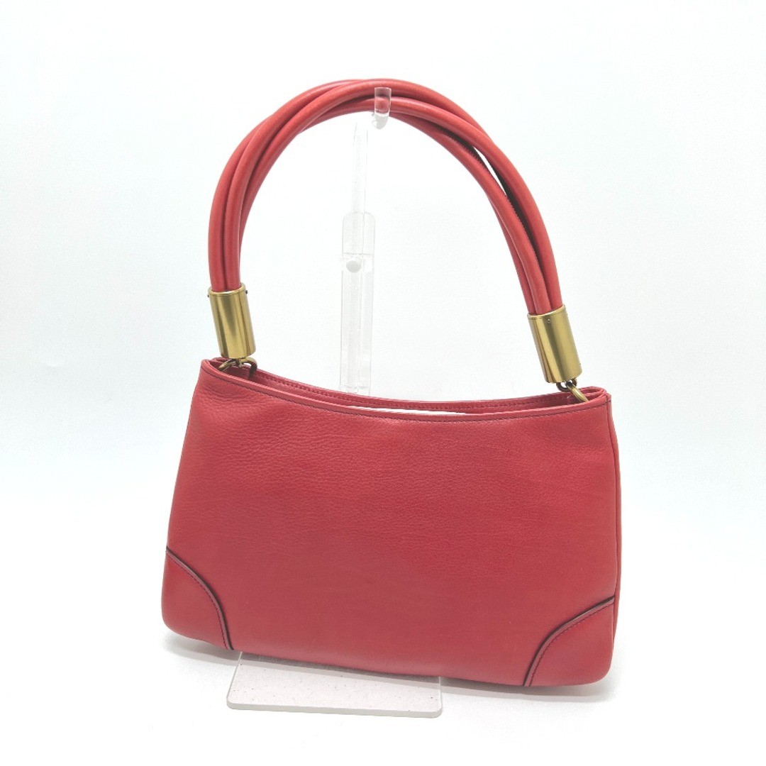 GUCCI Logo Leather Bag Red Gold Women's Used thumbnail 2