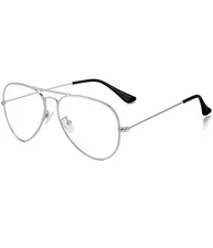 ZIMUSUN Classic Aviator Glasses for Women Men Metal Frame Clear Lens Eyeglass...