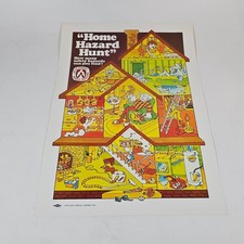 Vintage Dow Chemical Home Hazard Hunt Safety Poster 1974 Education