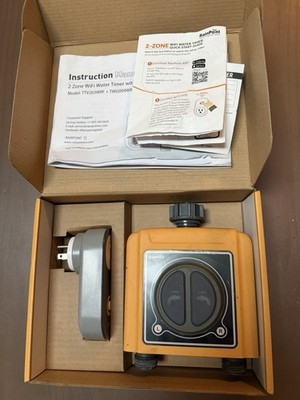 RAINPOINT WIFI WATER TIMER 2-ZONE, GARDEN IRRIGATION - YELLOW/BLACK