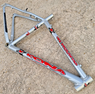 Kona Fire Mountainbike Rahmen Butted 7005 Alu Retro Fahrrad silber MTB 18''
