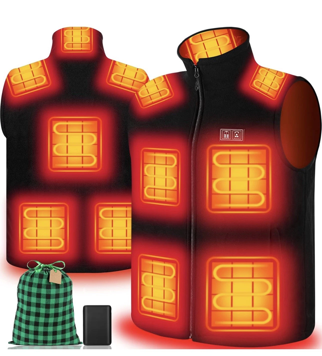 Fleece Heated Vest for Men 10 Heating Zones with 20000mAh Battery Pack, Large
Opens in a new window
