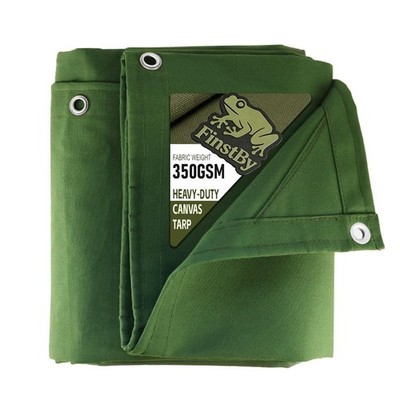 FinstBy Canvas Tarp, Green 10x20 ft