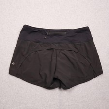 Lululemon Speed Up Shorts Womens 6 Black Running 3in Zip Pocket Drawstring Gym