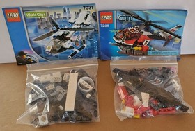 2 Lego City / World City Helicopters Lot #'s 7031, 7238 2003-2005