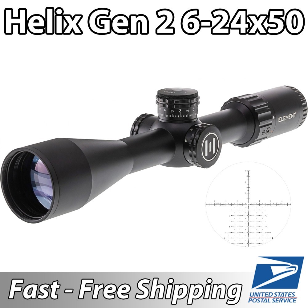 Element Optics Helix Gen2 6-24x50 FFP APR-2D MRAD Riflescope  (50103)