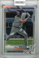 2021 Topps Bowman Draft Detroit Tigers Riley Greene Base Chrome Refractor