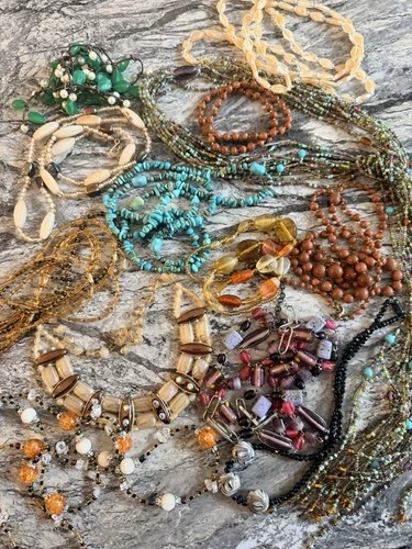 Lot Of 13 Vintage Estate Costume Jewelry All Wearable! Over 1 Ibs