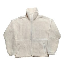 Abercrombie Fitch Kids Sherpa Zip Fleece Jacket Size 13/14 Cream Color Beige