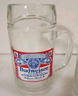 BUDWEISER BEER MUG SET OF 2 GLASS WITH LOGO 0.5L UNIQUE TOP  — photo 2
