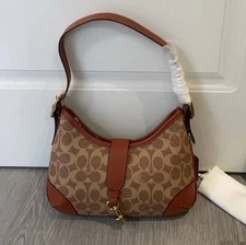 CW642 Coach Brown Hamptons Hobo Bag Shoulder Bag Leather Outlet Products NWT