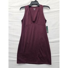 Wild Fable Womens Sleeveless V-Neck Dress Burgundy Polyester Blend Casual Size M