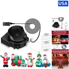 High-Powered 12V Inflatables Blower Fan with LED Lighting - Perfect for Holidays