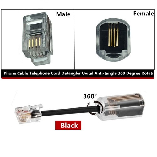 2 pièces Cordon TéLéPhonique DéMêLant RJ9 4P4C 360 DegréS Rotatif éTendu -T2226 - Photo 6/10