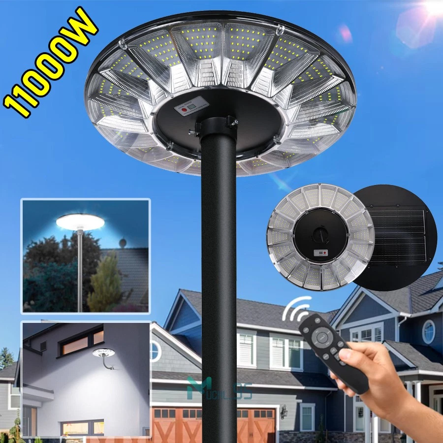 9900000000LM De Redonda Luz LED Lampara Solar Para Patio Exterior Lámparas Calle - Image 3 of 4