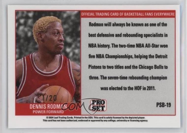 2024 Leaf National Convention Pro Set /20 Dennis Rodman #PSB-19 HOF - Image 2 of 2
