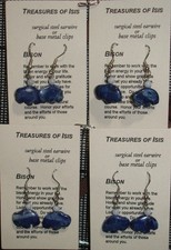 Blue Lace Agate & dyed Howlite Bison Earrings, pierced, NEW