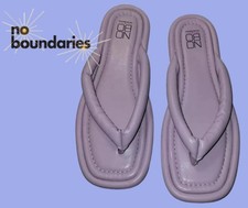 No Boundaries Women SIZE 6 Lavender Puffy Faux Leather Thong Flip Flop Sandals