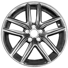 18x8 5 Double Spoke Front Alloy Wheel Painted Deep Black Smoked Hypersilver
