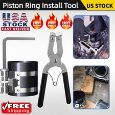 Piston Ring Compressor Professional Piston Install Tool with Wrench and Pliers~