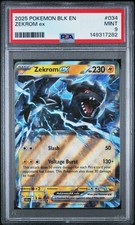 2025 POKEMON BLK EN-BLACK BOLT #034 ZEKROM EX PSA 9