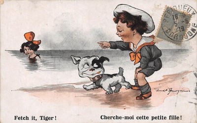 POSTKARTE KINDER HOLEN SIE ES TIGER SPURGIN