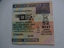 1984 Charity Shield Liverpool v Everton Ticket Stub