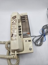 Vtg GE Landline Wall/Desk Phone Button Beige 40" Corded,21 Memory