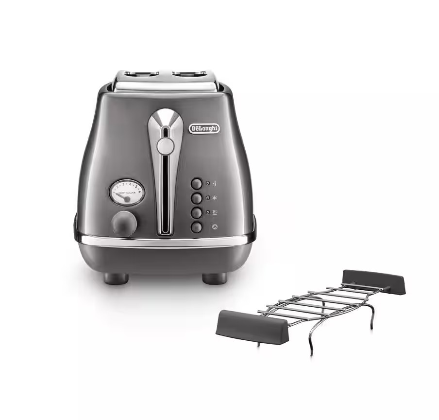 Tostadora de dos ranuras Icona Metallics CTOT2103.GY | Nuevo