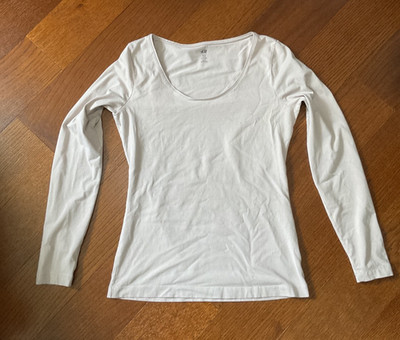 h&m womens beige long sleeve shirt - M 