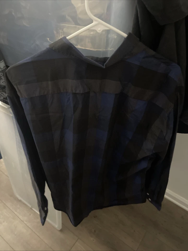 Структура 2xl мужской клетку стиль рубашка с воротником на пуговицах - Изображение 3 из 3