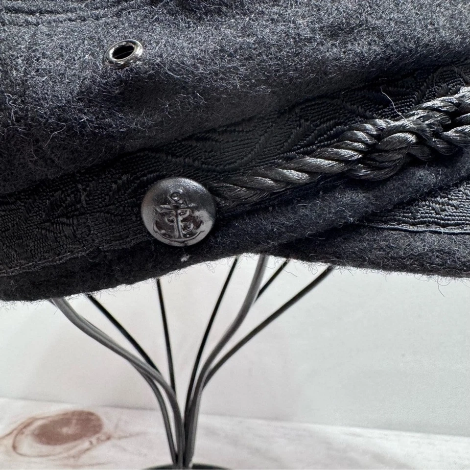 Gorra de Pescador Griega Mezcla Lana Negra Auténtica Hecha en Grecia Vintage Costera Foto 4 de 4