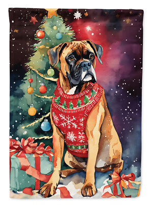 Boxer 2 Holiday Sweater Dog Flag