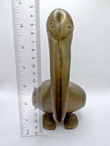 Rare VTG MCM Brass Pelican Metal Figure Decor 7" Approx Ocean Beach Bird EUC - Picture 9 of 11