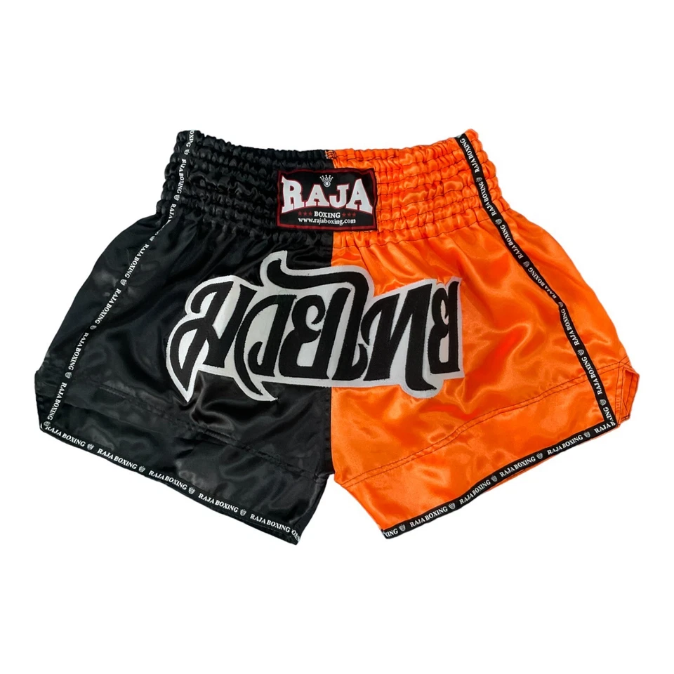 RAJA Boxing Muaythai shorts Two Tone Double Color Satin Trunks MMA Fight Kick - Image 4 of 4
