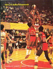 1971 Dallas Chaparrals vs Denver Rockets ABA unscored program