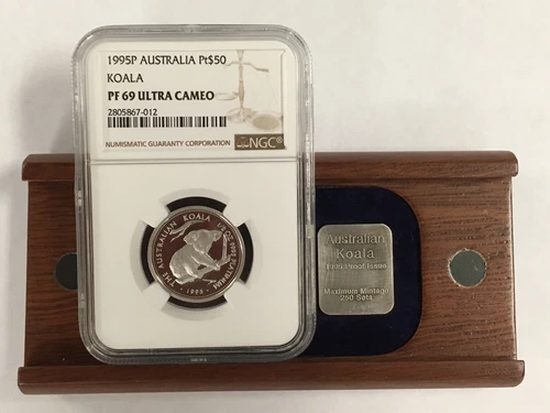 1995 P Australia Pt Platinum $50 Koala NGC PF 69 Ultra Cameo 1/2 Oz.