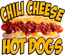 Chili Cheese Hot Dogs DECAL (CHOOSE SIZE) Food Truck Concession Sticker BB