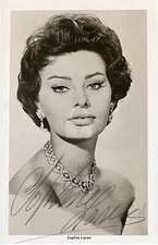 Sophia Loren -- Signed Vintage Photo Postcard Copy