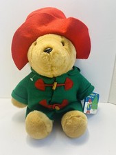 Paddington Bear Plush Stuffed Teddy with Holiday Fun Book Sears 1996 Vintage 16"