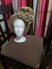 Aso-Oke African Headtie Auto Gele, Headgear, Ready Made Gele Fabric Champagne 