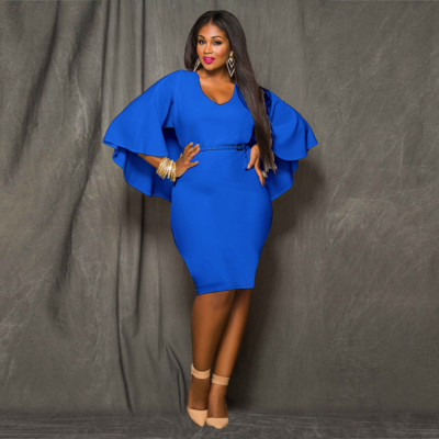 blue t shirt dress plus size 1950s Spaghetti Strap Wiggle Dress main image 0