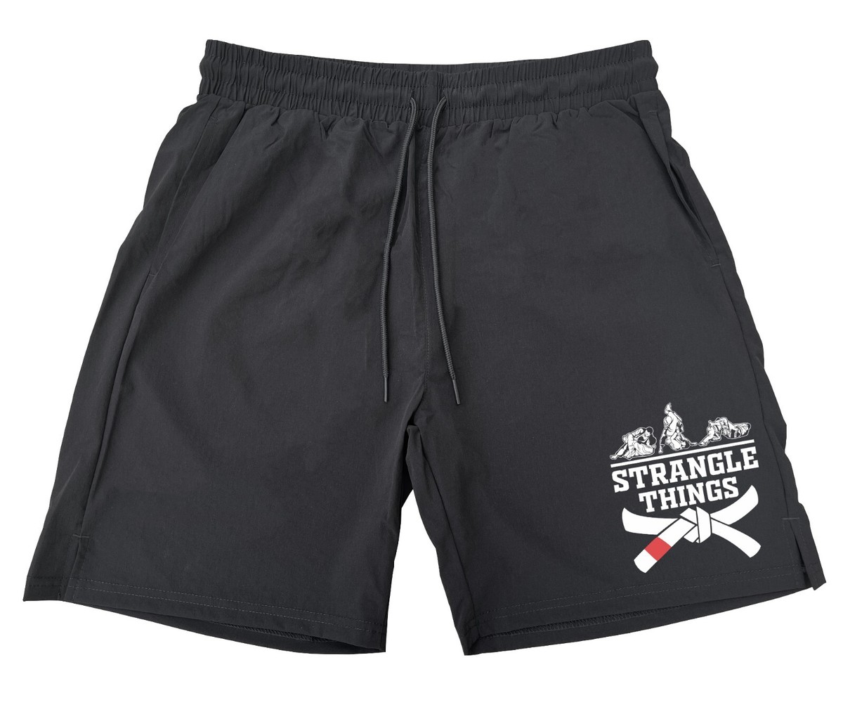 Men's Strangle Things F164 Black Athletic Running Shorts MMA Men's Strangle Things F164 Black Athletic Running Shorts MMA