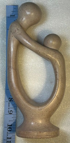 Modern Art Minimalist Carved Stone Statue Parent Child Kenya VTG MCM 10.5x4.5” - Picture 11 of 12