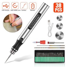 38PCS Cordless Electric Drill Grinder Engraving Pen Bit Rotary Tool Kit 3 Speeds