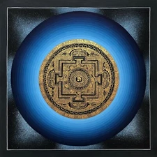 Hand-Painted Sacred Buddha Eye Mandala Thangka Painting Art for Meditation