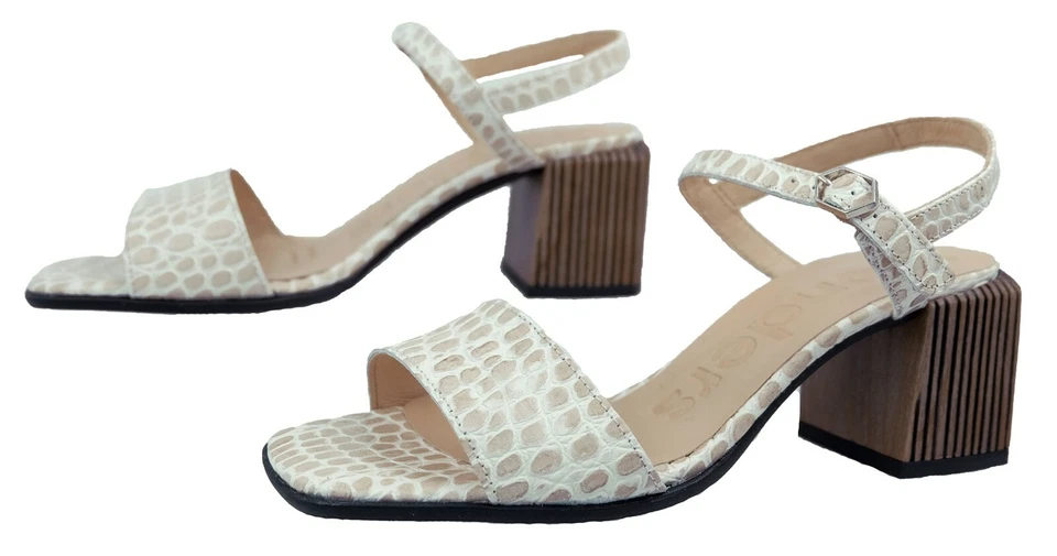 Wonders Fianchi Sandalen Damen Absatz Beige Leder F-7601 - Eleganz Und Komfort - Bild 2 von 4